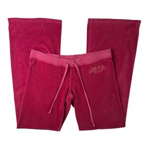 Juicy Couture Script Pink Velour Sweatpants